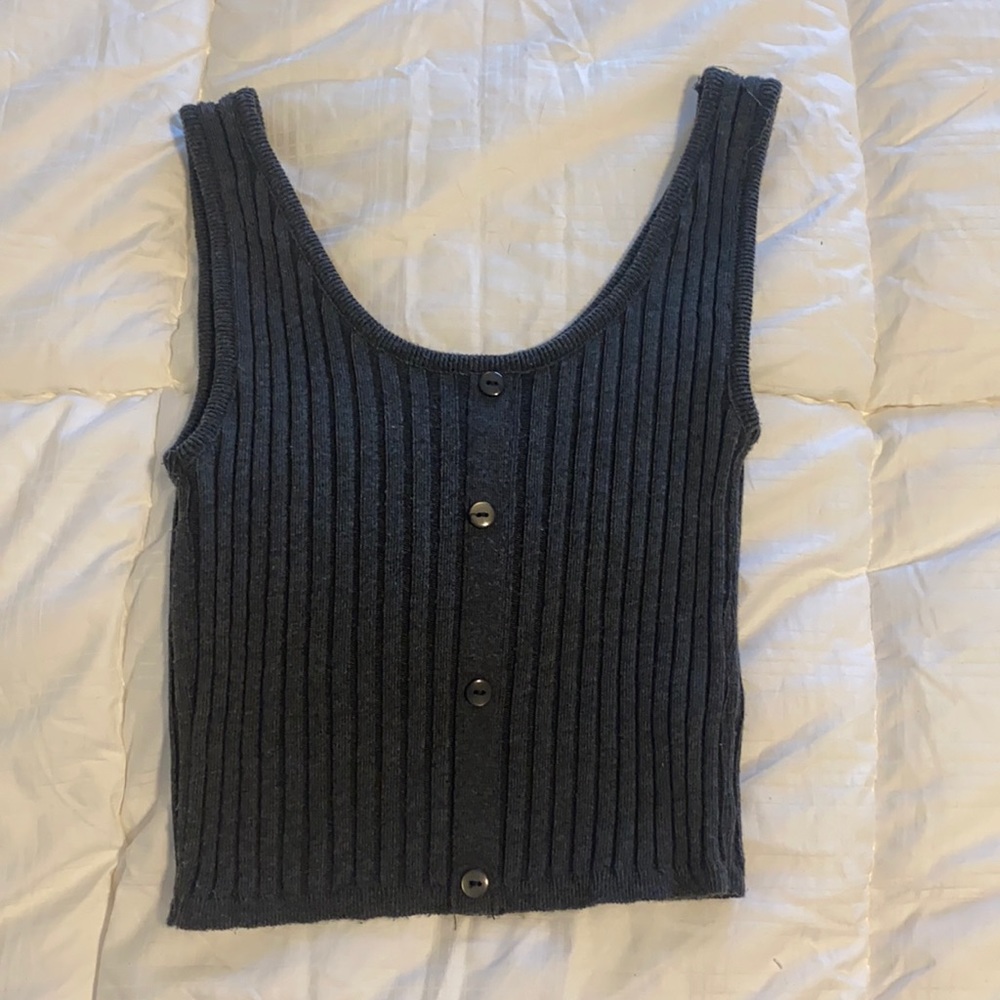 Grey Knit Crop Top Medium